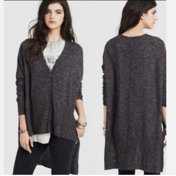 Free People TGIF High-Low Snap Cardigan Multicolor Boho Cabincore Size Large